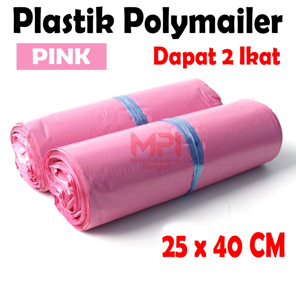 

2 IKAT - Plastik polymailer Pink 25 x 40 cm / Plastik Polimer / Plastik packaging Kantong Amplop - Master Pack Indonesia