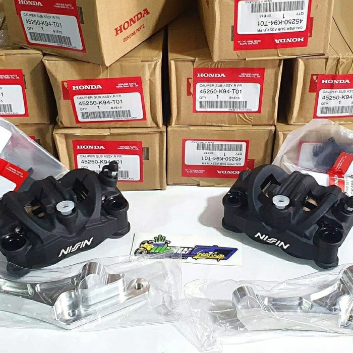 Ready kaliper nissin twin africa set braket for ninja r & ninja rr Original