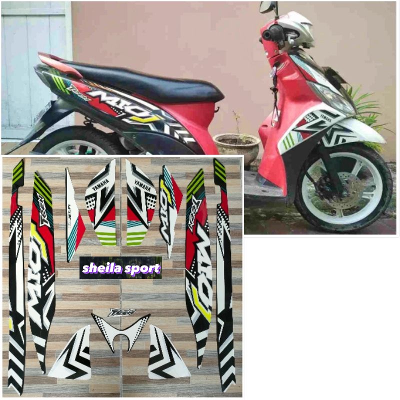 Striping mio j Stiker Yamaha Mio J teen putih hitam tahun 2013