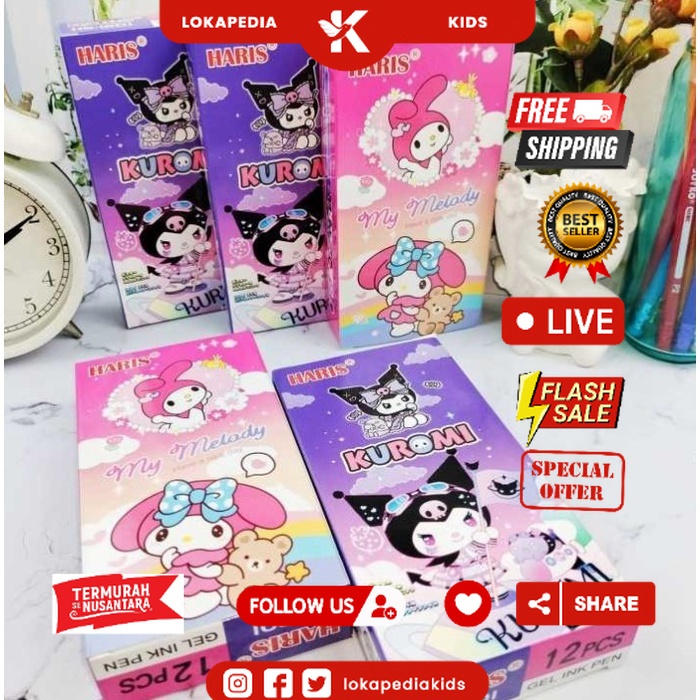

(12Pcs) Pulpen Fancy Karakter Lucu / Pen Gel Motif Cewe Cowo