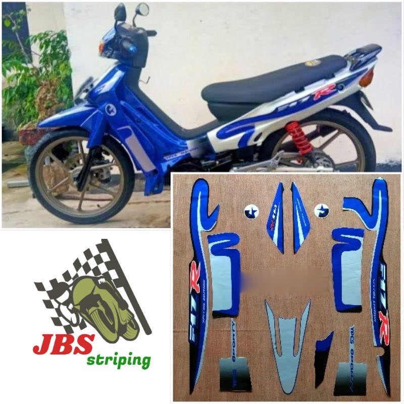 striping  yamaha f1z r fiz r Caltex biru tahun 2000 2001 stiker lis f1zr fiz r fis r
