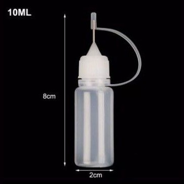 TS Botol Tetes 10ml + Tutup Needle Dropper Bottle 10ml Liquid / Botol Jarum Kosong