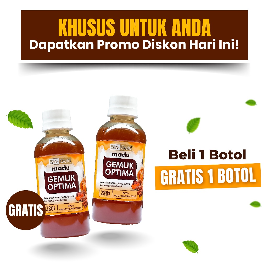 

Paket 2 Botol Madu Gemuk Badan Optima Suplemen Penambah Berat Badan Ideal