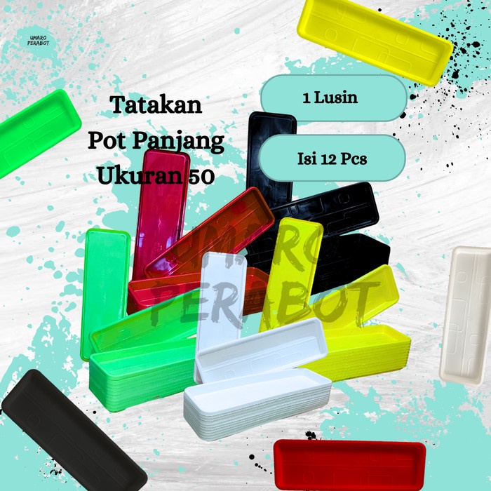 GROSIR 1 Lusin Tatakan Pot Panjang 50 / Alas Pot Panjang / Pot Tanaman / Pot Bunga / Pot Plastik / U