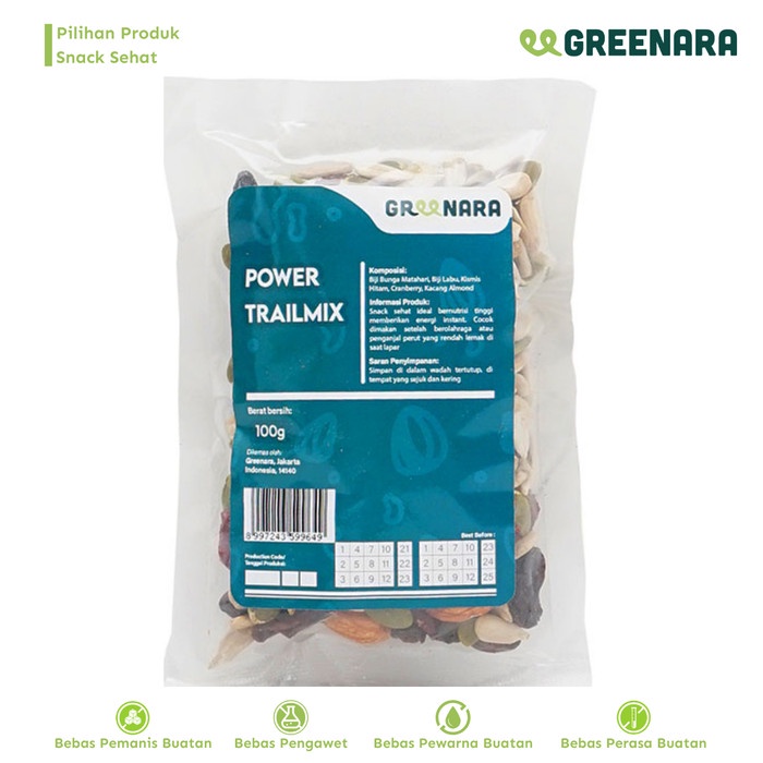 

[KUALITAS TERBAIK] Power Trail Mix 100gr / Snack Sehat Termuarah