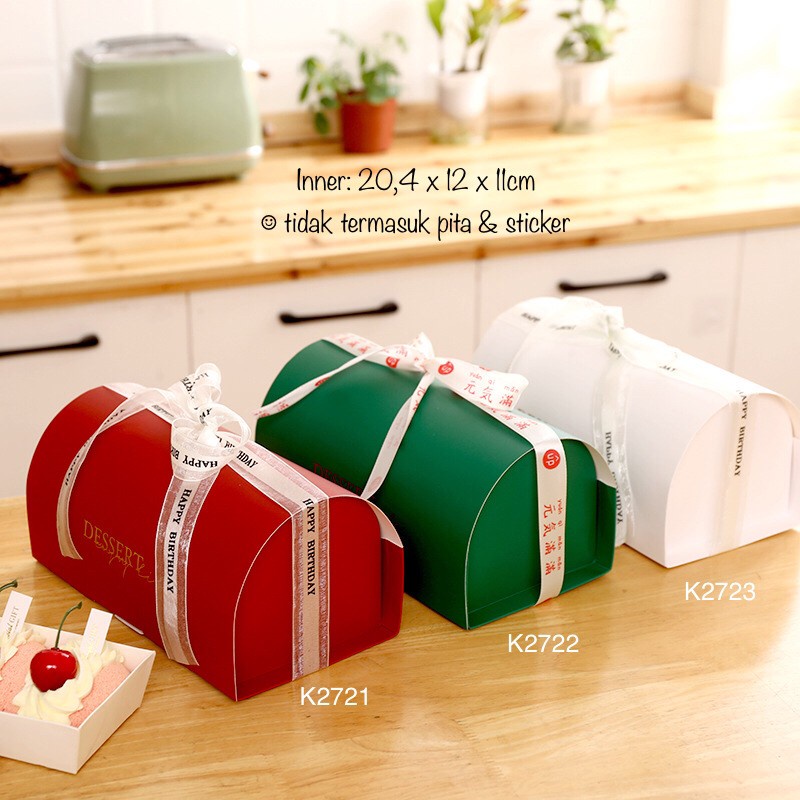 

(5pcs) Kotak Kue Bolu Gulung K2721 K2722 K2723 Roll Cake | K27