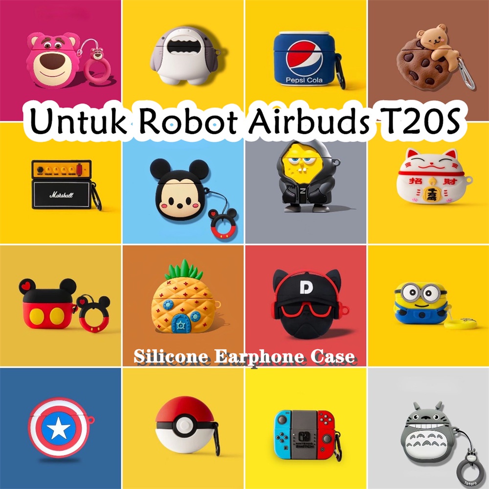 【inovasi】Untuk Robot Airbuds T20S Case Kartun Kirbymon Soft Silicone Earphone Case Cover