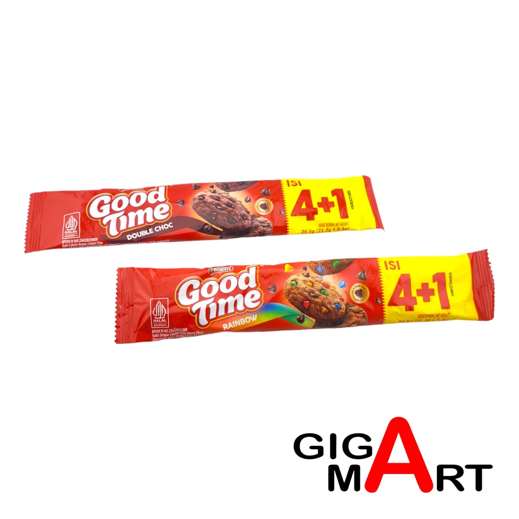 

Good Time Cookies Kemasan 4+1 Netto 26 Gr