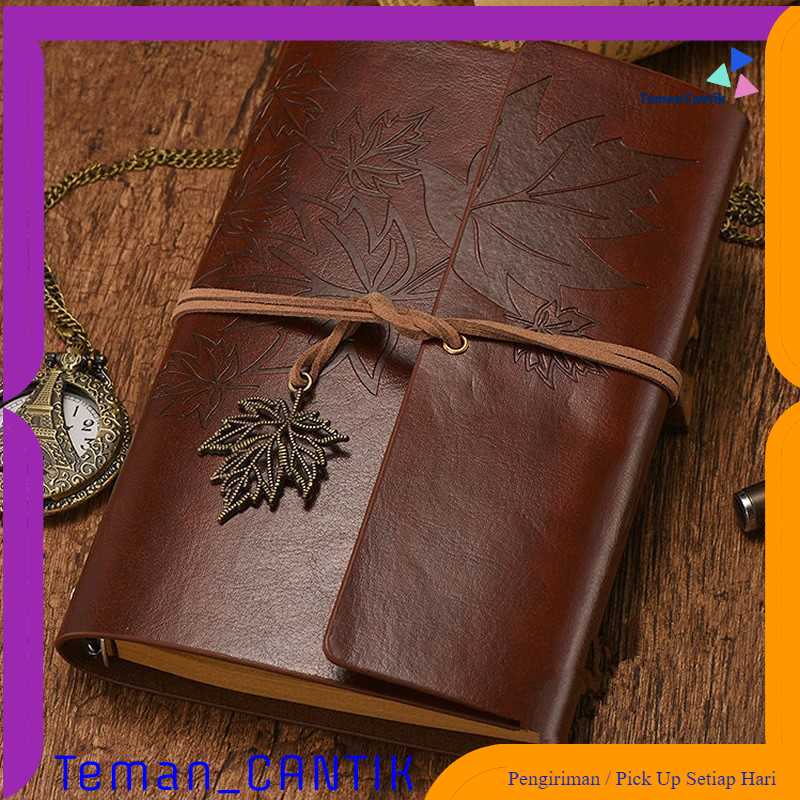 

TC - ATK AIMEE Buku Catatan Harian Notebook Cover Kulit Vintage Diary 160 Pages - AM-16