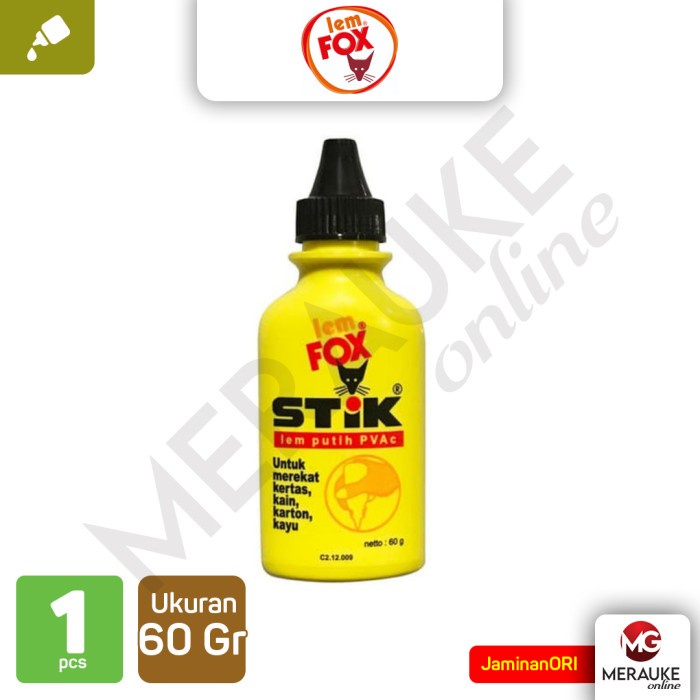 

Lem FOX Stik Botol 60g Lem Putih PVAc