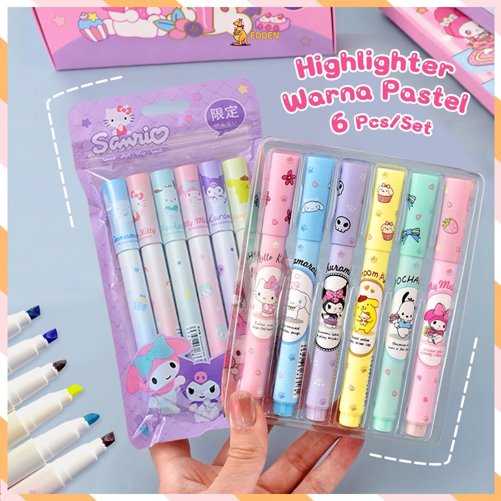 

Edden Set highlighter sanrio Stabillo 0,5mm Highliter stabilo penanda pewarna kartun