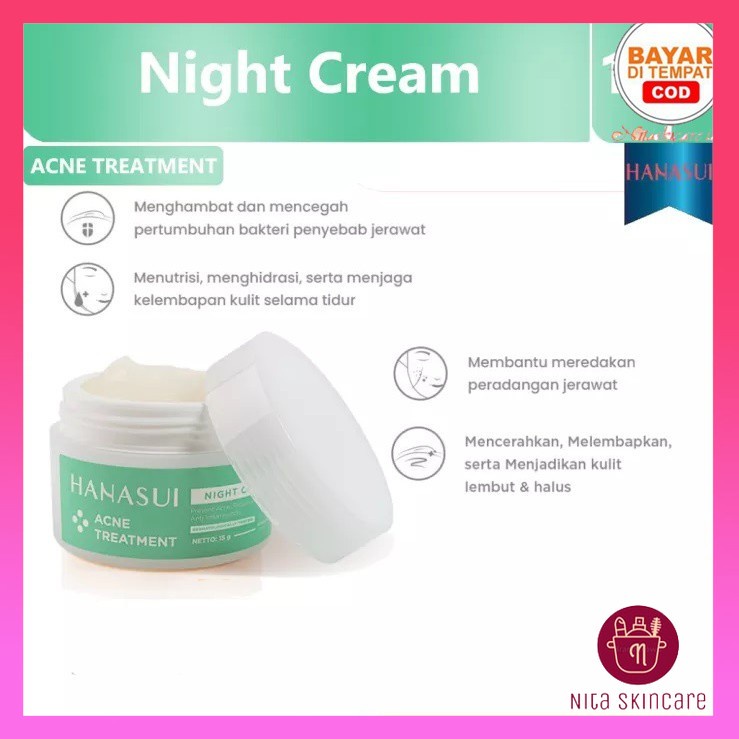 [COD] Hanasui Acne Treatment Night Cream Krim Malam