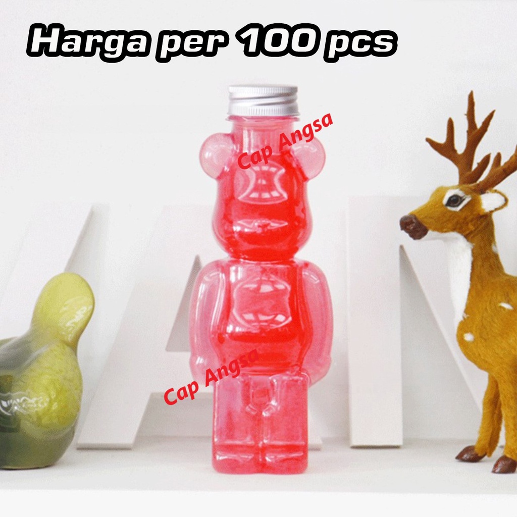 BOTOL PLASTIK PET MINUMAN KALE KOPI BOBA JUS MILK TEA PUDDING 100 PCS YOGHURT MILK TEA PEACH GUM