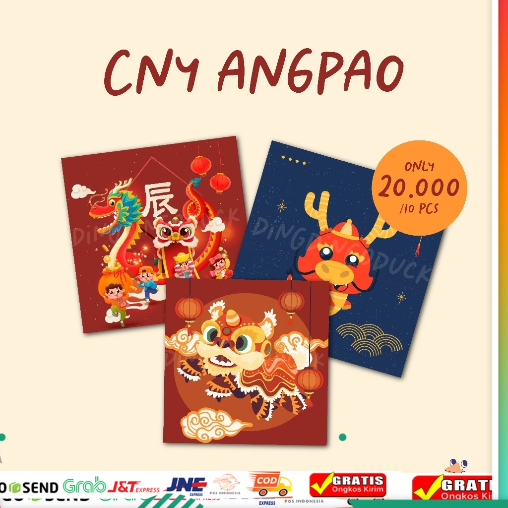 

10 PCS - Chinese New Year Angpao Small 8,5x8,5cm | Amplop Imlek, Angpao Imlek Kecil
