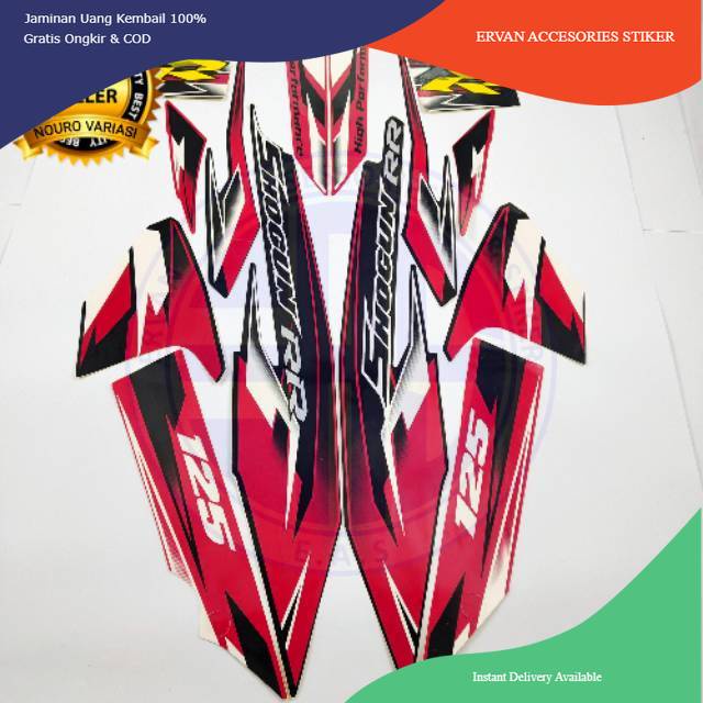 striping suzuki shogun rr 125 2008 hitam merah body standar berkualitas
