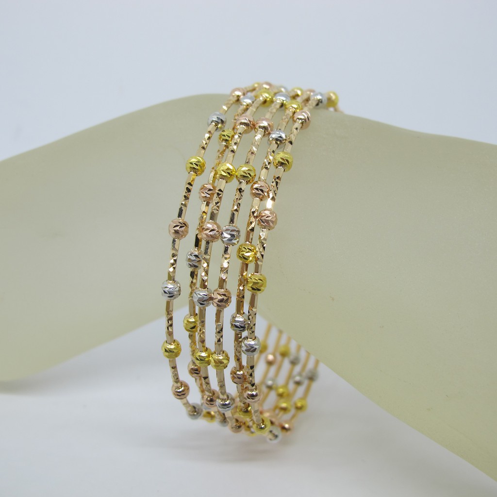 Gelang tangan anak dan dewasa emas asli kadar 700 70% 22 16k A bangle ukir keroncong kuning putih ca