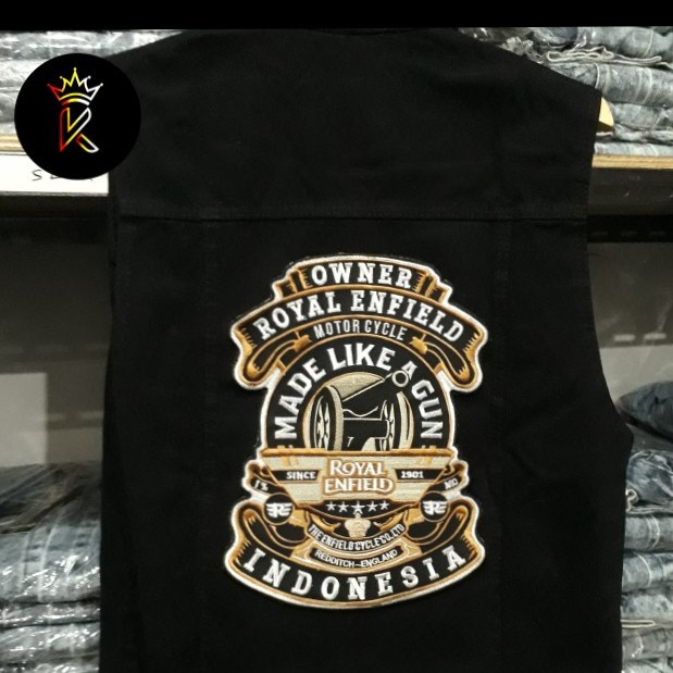 ✨BISA COD✨ -Rompi pria royal enfield/rompi jeans/rompi anak motor/vest pria - M Rompi Terlaris Rompi