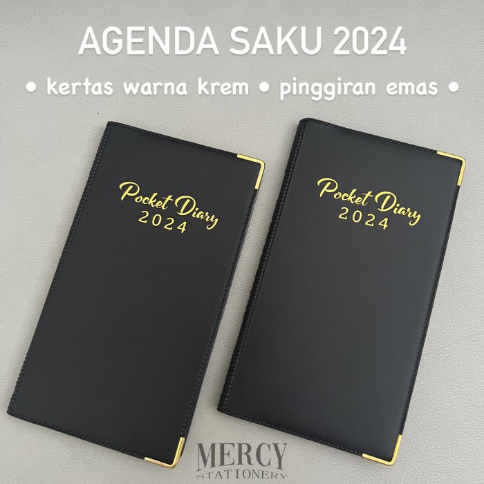 

Agenda Saku 2024 Kertas Krem Pocket Diary Buku Notebook