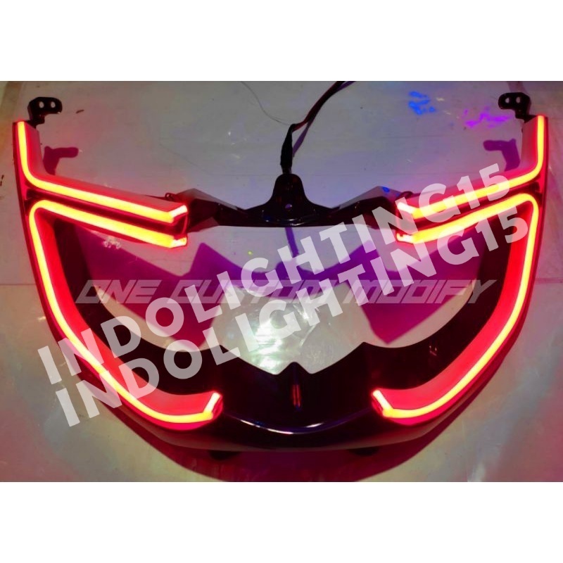 PAKETAN LAMPU ALIS NMAX ATAS BAWAH BONUS DEVIL EYES LAMPU SENJA LED MOTOR NMAX LAMPU LIS NMAX
