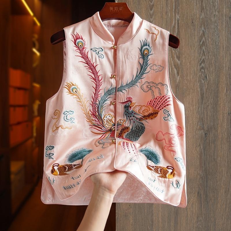Premium Pink Acetic Acid Chinese Vest