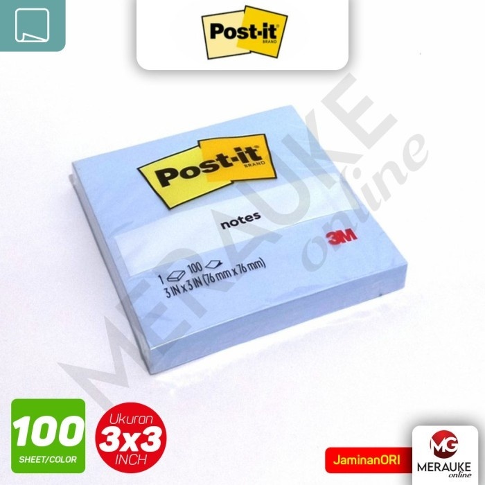 

3M Post-it Sticky Notes 654 3"x3" 100 Lembar - Biru