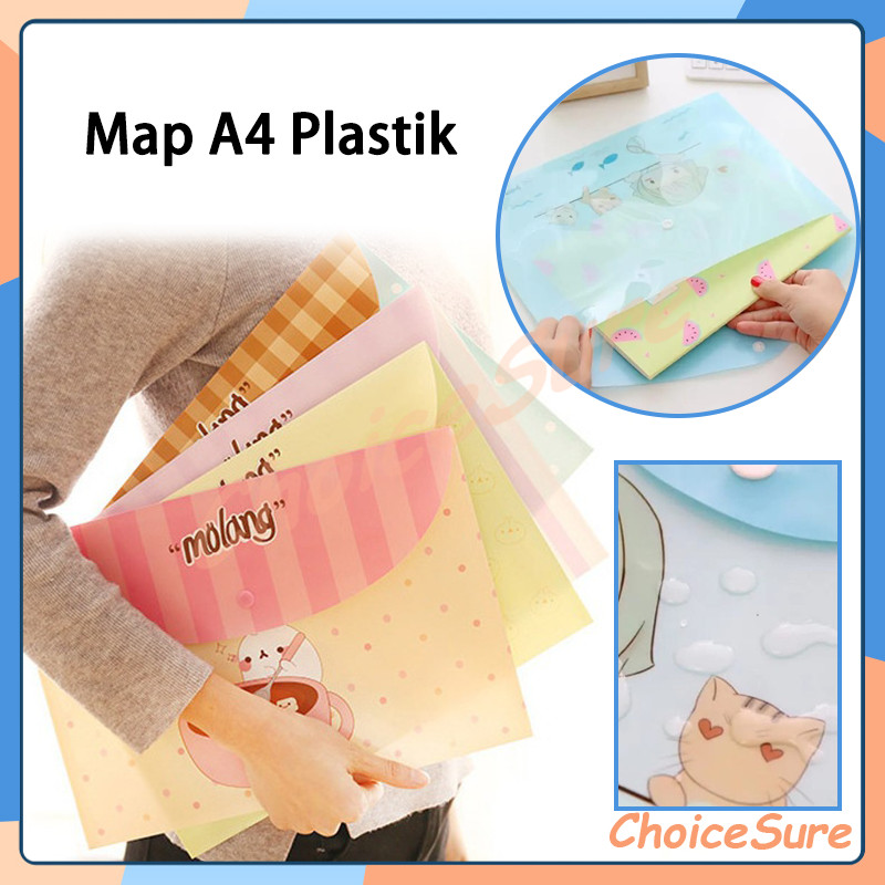 

Map A4 Plastik / Kancing Karakter Motif Lucu