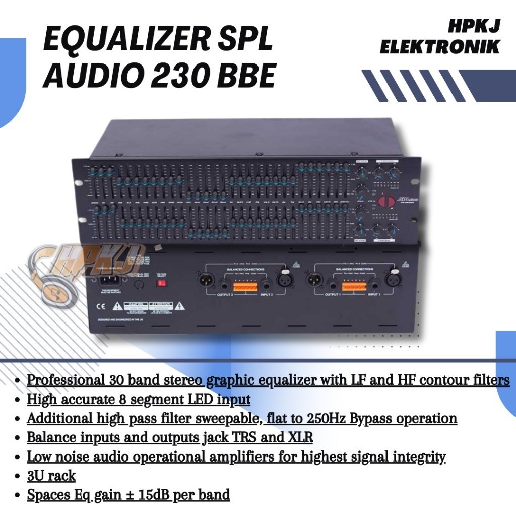 EQUALIZER SPL AUDIO EQ 230 BBE equaliser spl audio eq-230 bbe