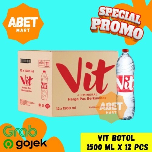 

Air Mineral Vit 1500 Ml 1 Dus Isi 12 Botol - Water 1500ml Besar Pcs