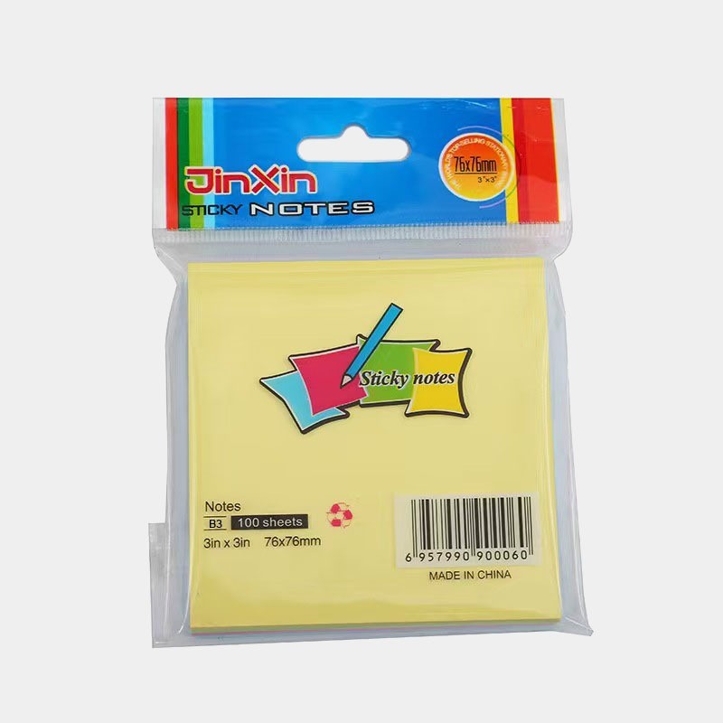 

BOBOMART JXINB3 1 SET 100 LEMBAR STIKER MEMO 3 x 3 WARNA WARNI STICKY NOTES MURAH