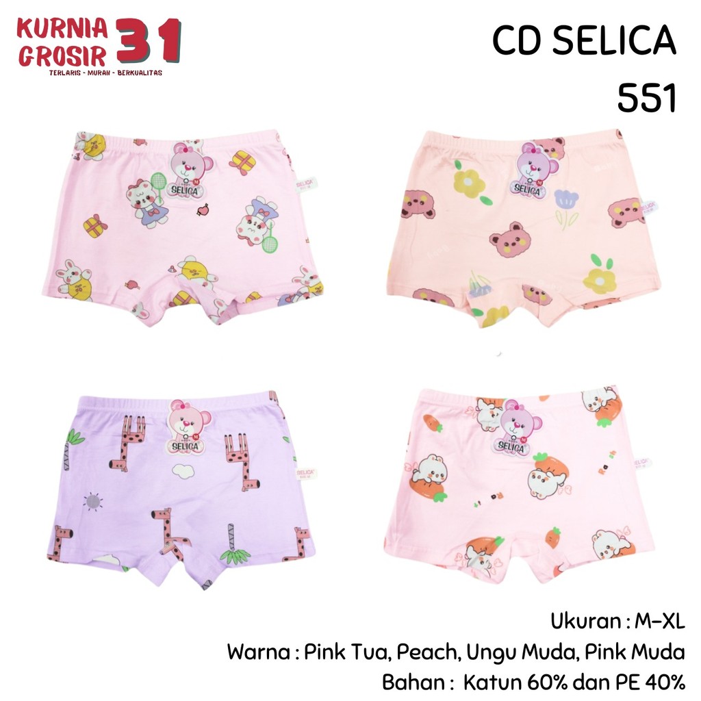 CD Celana Dalam Anak Model BOXER Selica 551 552 Motif Warna Premium