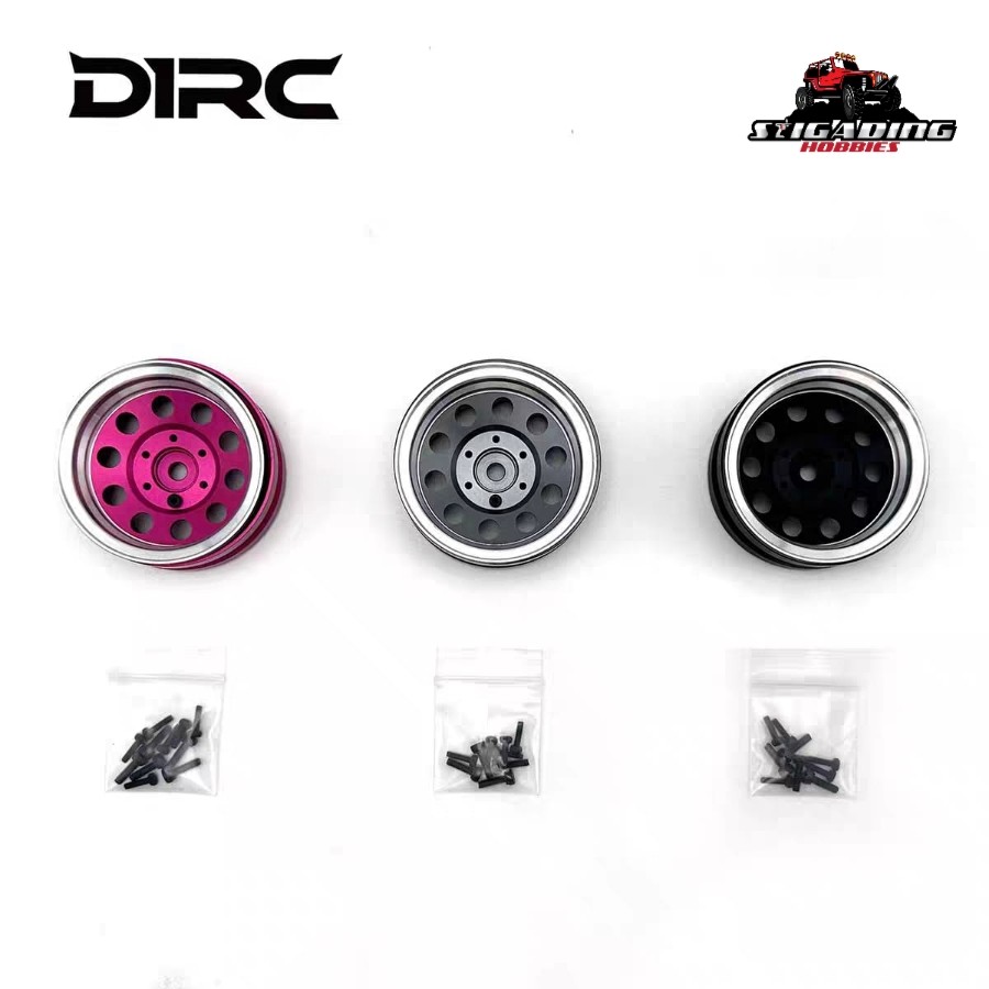 D1RC 4 Pcs Metal CNC Velg Beadlock 1.9 10 Hole