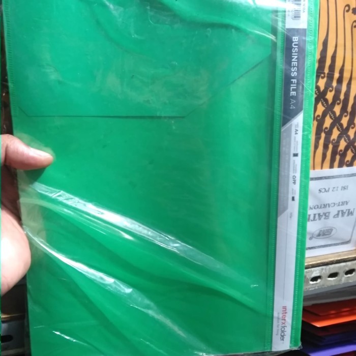 inter x folder business file A4 hijau isi 12