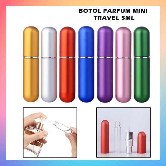 

JA MODEL B BOTOL PARFUM REFILL TRAVEL SPRAY TRANSPARAN MINI UKURAN 5ML / PARFUME ATOMIZER PORTABLE TRAVEL