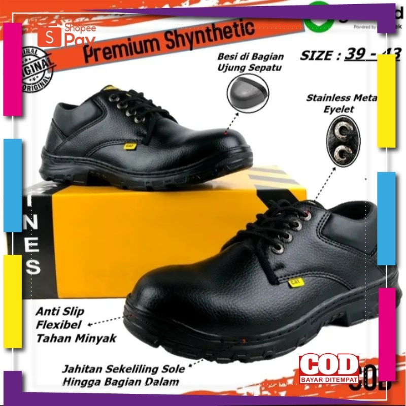 [PREMIUM ORIGINAL] Sepatu safety pria ujung besi sepatu safety low boot sepatu septi model pendek