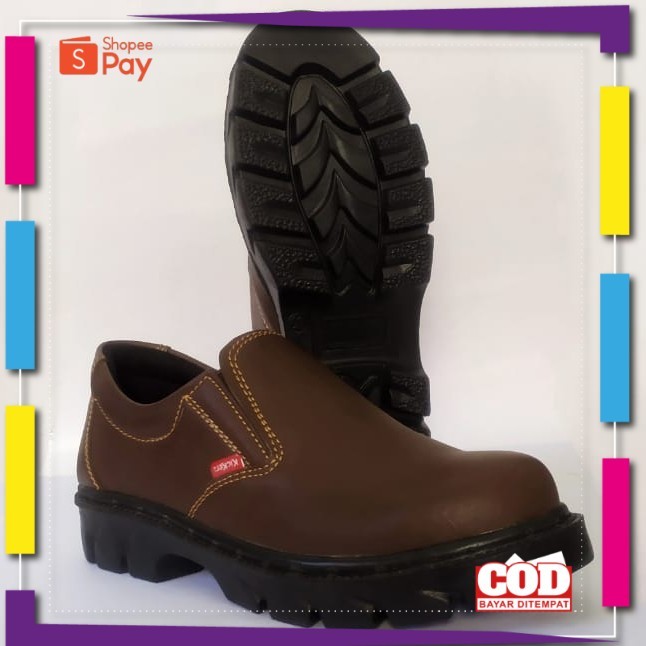 [PREMIUM ORIGINAL] Sepatu safety king Skn kulit omega ujung besi kerja kitchen kantor fantofel murah
