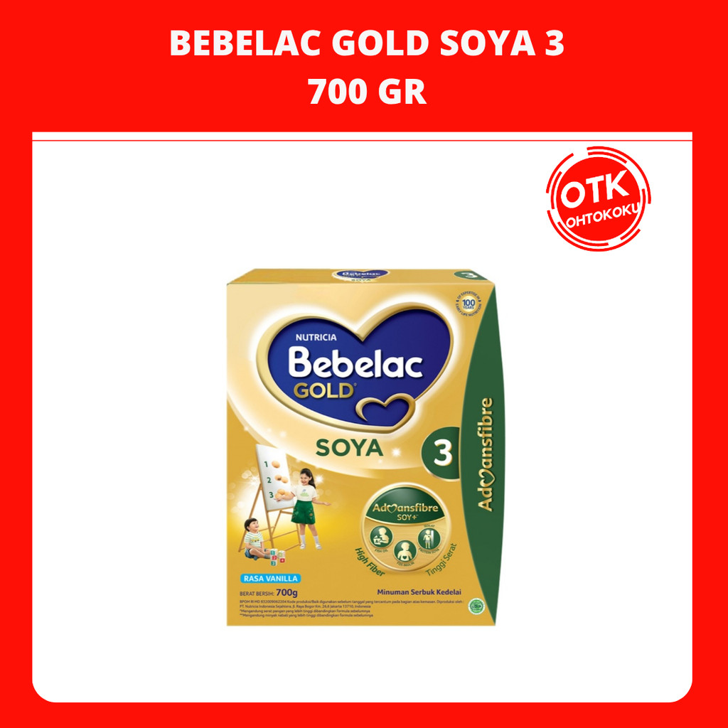 

Bebelac Gold Soya 3 Susu Formula Bayi Usia 1-3 Tahun 700 gr