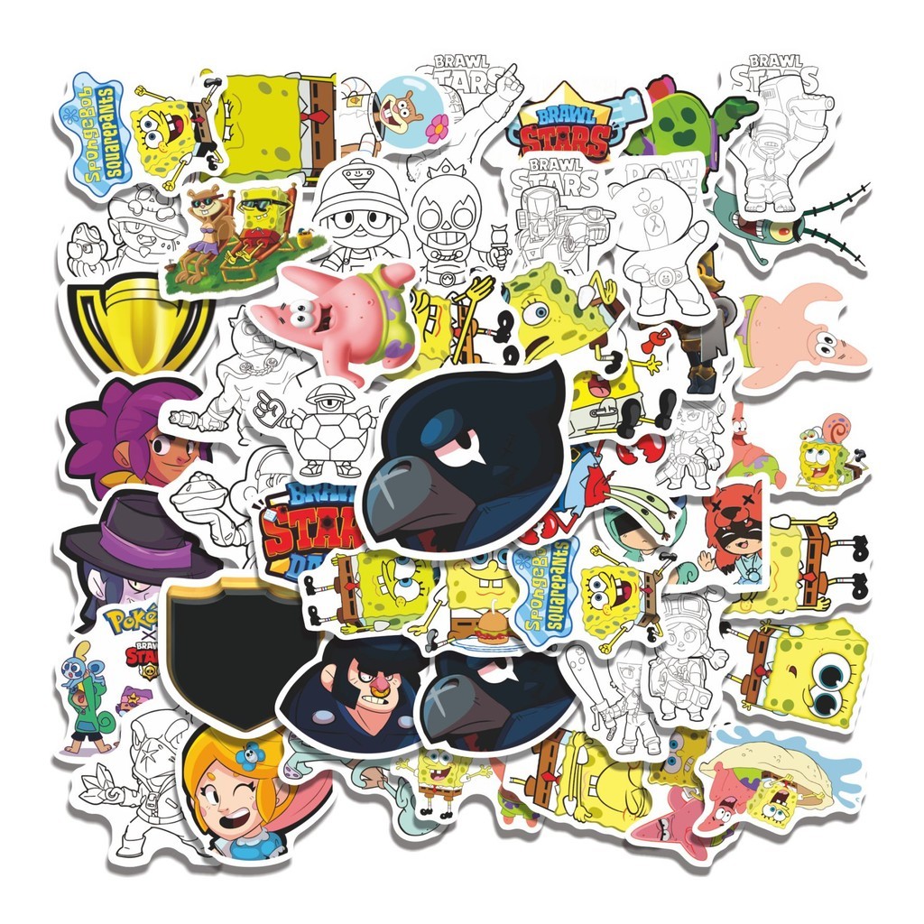 

COD 50 Pcs Stiker BS SPONGEBOB V3 Lucu Anti Air Untuk Dekorasi Notebook Sepeda Skateboard Handphone DIY