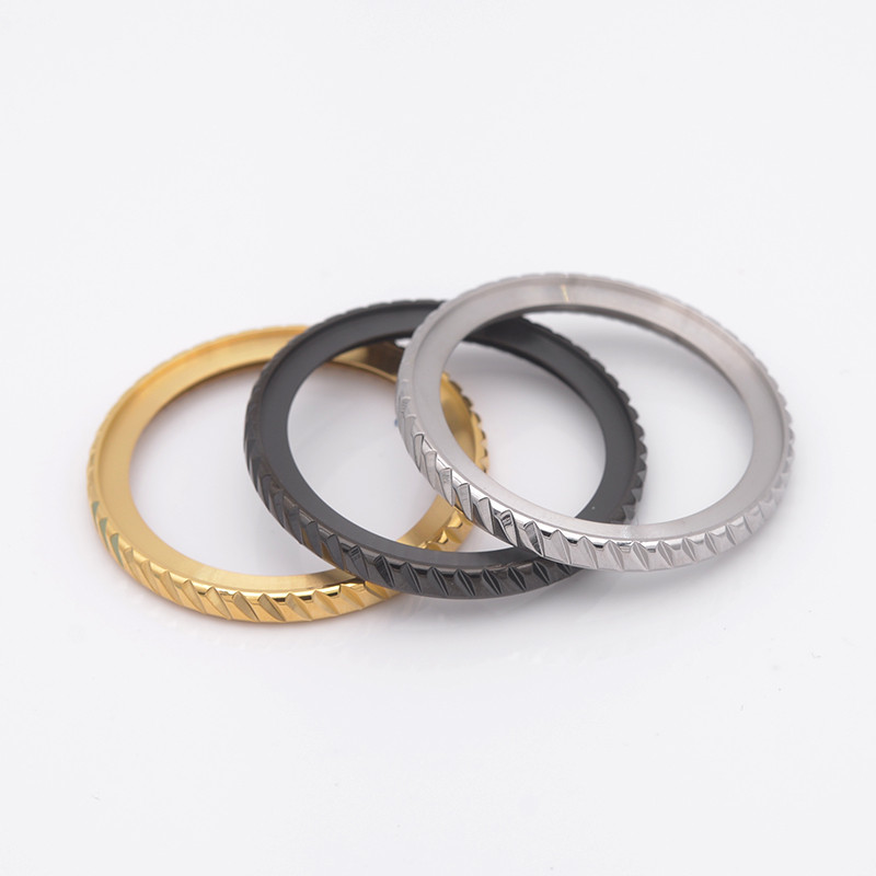 Gold Silver Black Helical gear Watch Case steel ring Plating Stainless Steel Watch Bezel fit Seiko S