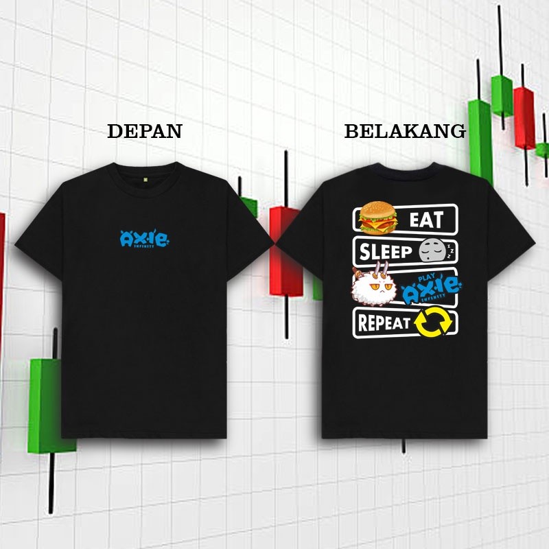 T-shirt Kaos Crypto Axie Infinity Game - Kaos Cryptocurrency AXS / Kaos Bitcoin / Kaos Axie Infinity