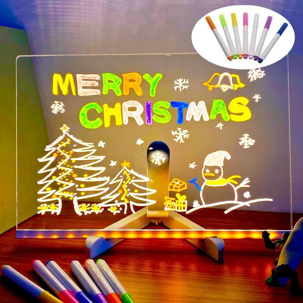 

Acrylic DIY children's drawing board Erasable drawing board illuminated writing Christmas Decoration Night Light Erasable Board