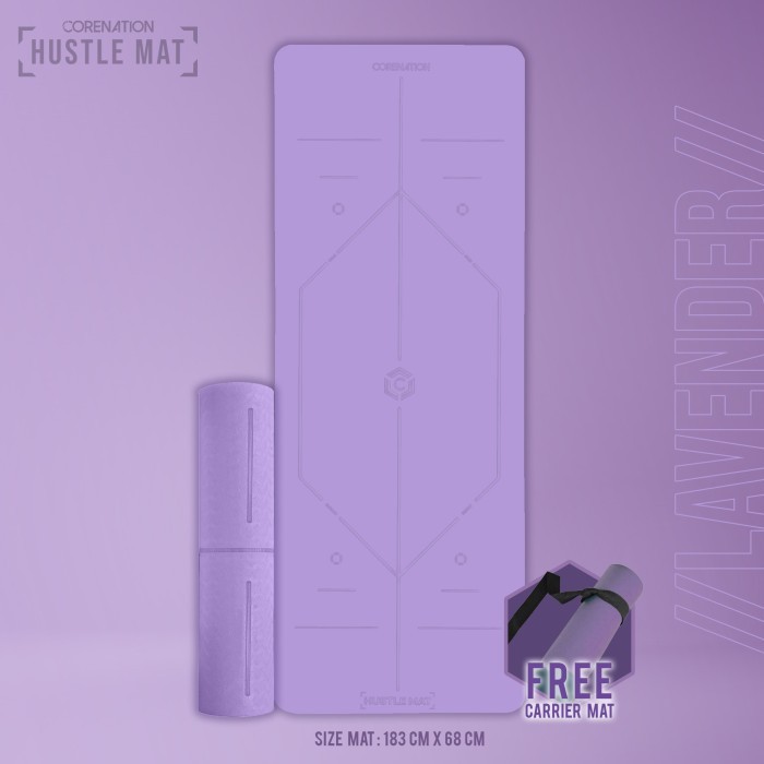 CoreNation Matras Yoga Hustle Mat | Yoga Mat Lux Matras Olahraga Senam - LAVENDER