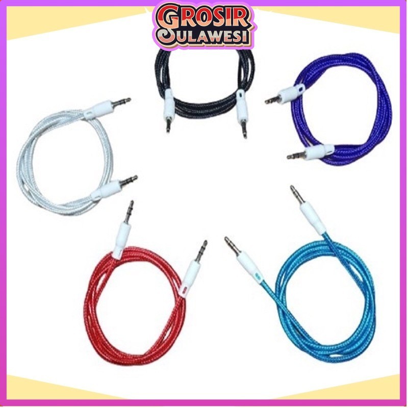 COD MAKASSAR  Kabel Audio AUX Jack 3.5mm Panjang 100cm 1m HP Android Samsung Speaker Mobil cable Mus