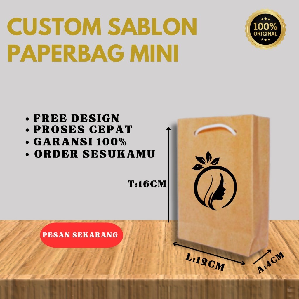 

PAPER BAG CUSTOM MINI 100 / 11 x 15 x 4 / PAPER BAG KADO / PAPER BAG SOUVENIR