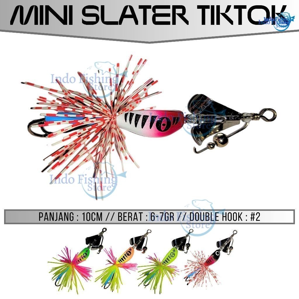 Lure Casting Moncrot Mini Slater Tiktok Propeler Umpan Mancing Gabus Berisik Baling-Baling Toman