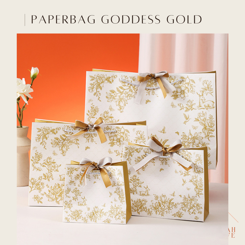 

RUMAH KRAVE - Paperbag Goddess Gold Emas Tas Kantong Hadiah Kado