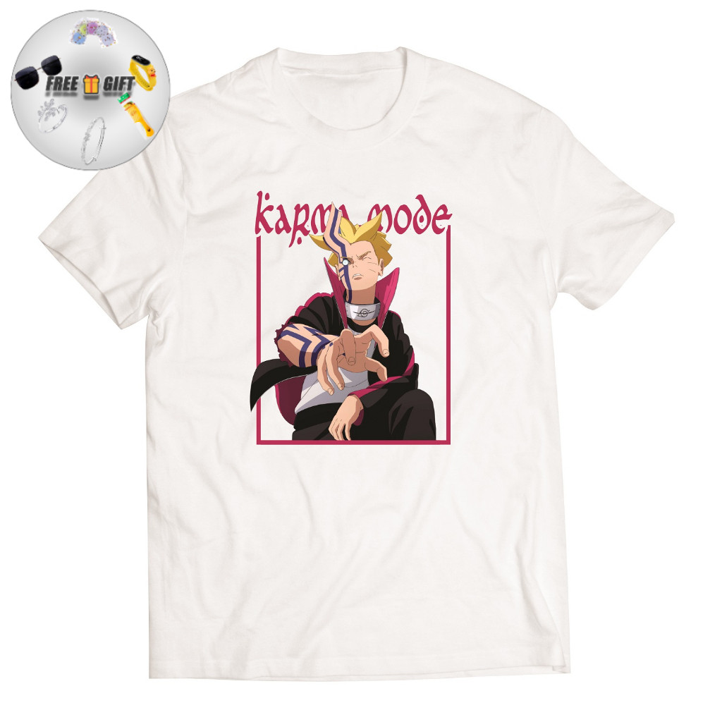 [FREE GIFT] BORUTO UZUMAKI KARMA MODE  | Baju Anime | T-Shirt Anime Manga | AlvaStreet | Kaos Anime 