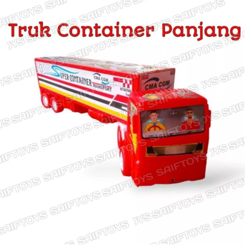 Mainan Anak Truk Kontainer Panjang / Mainan Truk Kontainer Peti Kemas / Mainan Truk Ekspedisi Kontai