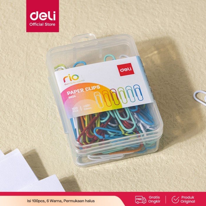

Deli E0024 Office Consumable/Paper Klip-Color Paper Clips 29mm