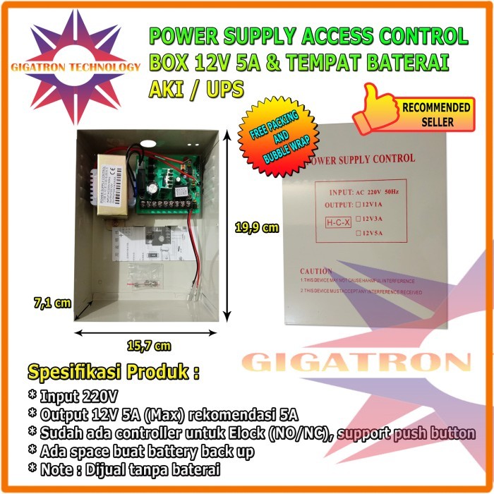 

Backup Box Power Supply Access Control 5A 12V / PSU 5A Box PSU 12V 5A