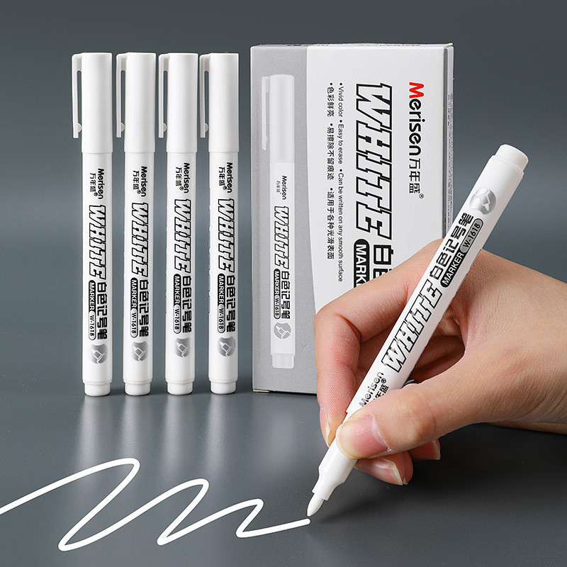 

Waterproof White Marker Pen Alcohol Paint Oily Tire Painting Graffiti Pen Permanent Gel Pen for Fabric Wood Leather Marker 1.5mm